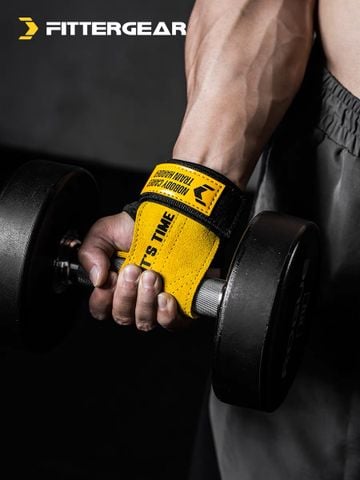 FITTER GEAR | GĂNG TAY TĂNG CƯỜNG CHỐNG TRƯỢT DÂY DA CHUYÊN NGHIỆP DEADLIFT PULL-UP