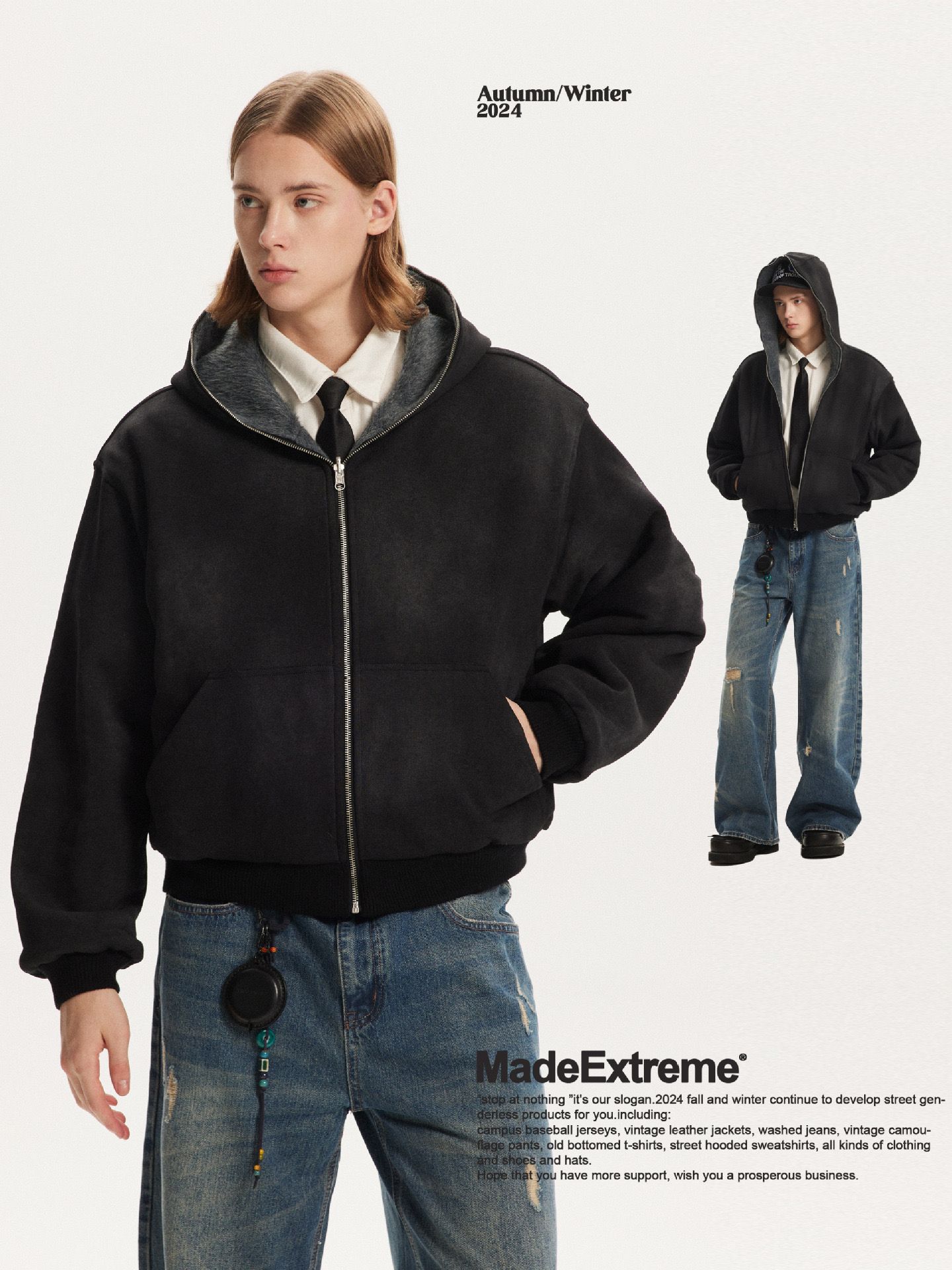 MADEEXTREME®️| ÁO KHOÁC KHÓA KÉO DÀY ẤM MẶC ĐƯỢC 2 MẶT UNISEX MADE 240333