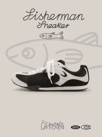 CATSOFA ™️| GIÀY SNEAKER FISHERMAN BLACK LƯỚI THÔ UNISEX CAT&SOFA CS25003