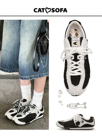 CATSOFA ™️| GIÀY SNEAKER FISHERMAN BLACK LƯỚI THÔ UNISEX CAT&SOFA CS25003