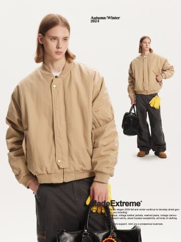 MADEEXTREME®️| ÁO KHOÁC BOMBER RETRO BÔNG DÀY UNISEX MADE 240921