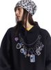 MADEEXTREME®️| ÁO KHOÁC HOODIE IN HÌNH VÒNG CỔ MŨ TRÙM THOẢI MÁI UNISEX W24004