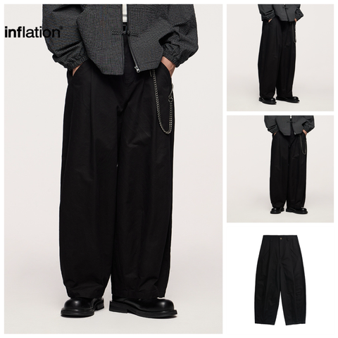 INF®️| QUẦN ỐNG RỘNG XẾP LY VẢI CHÉO DÀY UNISEX INF 13356