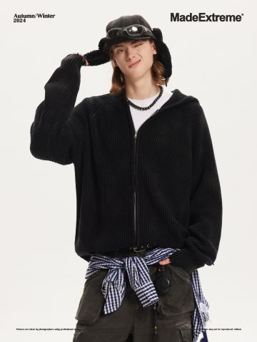 MADEEXTREME®️| ÁO KHOÁC LEN MALIU KHÓA KÉO MŨ TRÙM UNISEX MADE GM2409
