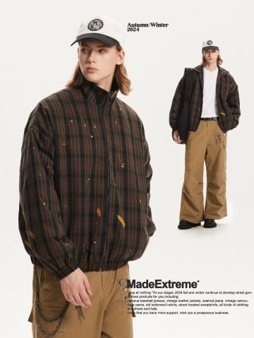 MADEEXTREME®️|ÁO KHOÁC COTTON CỔ CAO RETRO UNISEX MADE W003