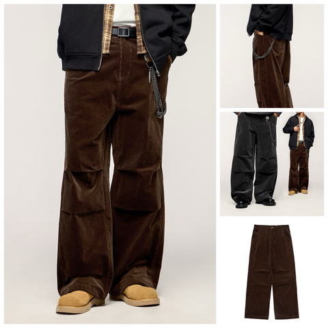 INF®️| QUẦN ỐNG RỘNG CẮT VẢI NHUNG UNISEX INF 13390