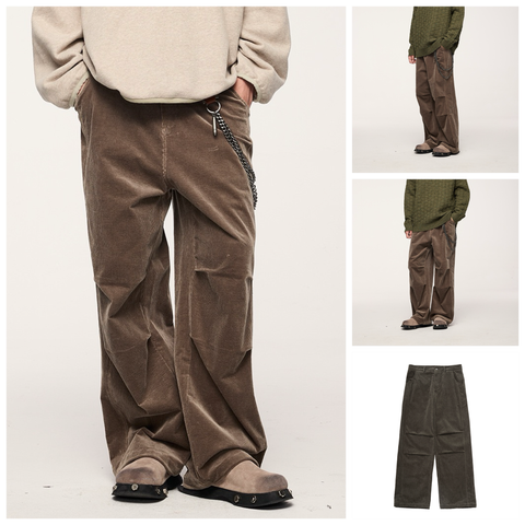 INF®️| QUẦN ỐNG RỘNG CẮT VẢI NHUNG UNISEX INF 13390