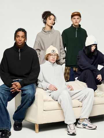 INF®️| ÁO SWEATER DỆT NGANG CỔ TRÒN ĐỨNG KHÓA KÉO UNISEX INF 4388