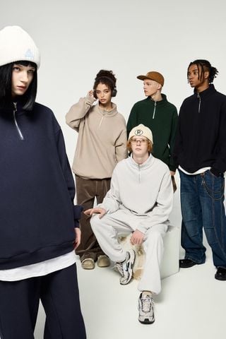 INF®️| ÁO SWEATER DỆT NGANG CỔ TRÒN ĐỨNG KHÓA KÉO UNISEX INF 4388