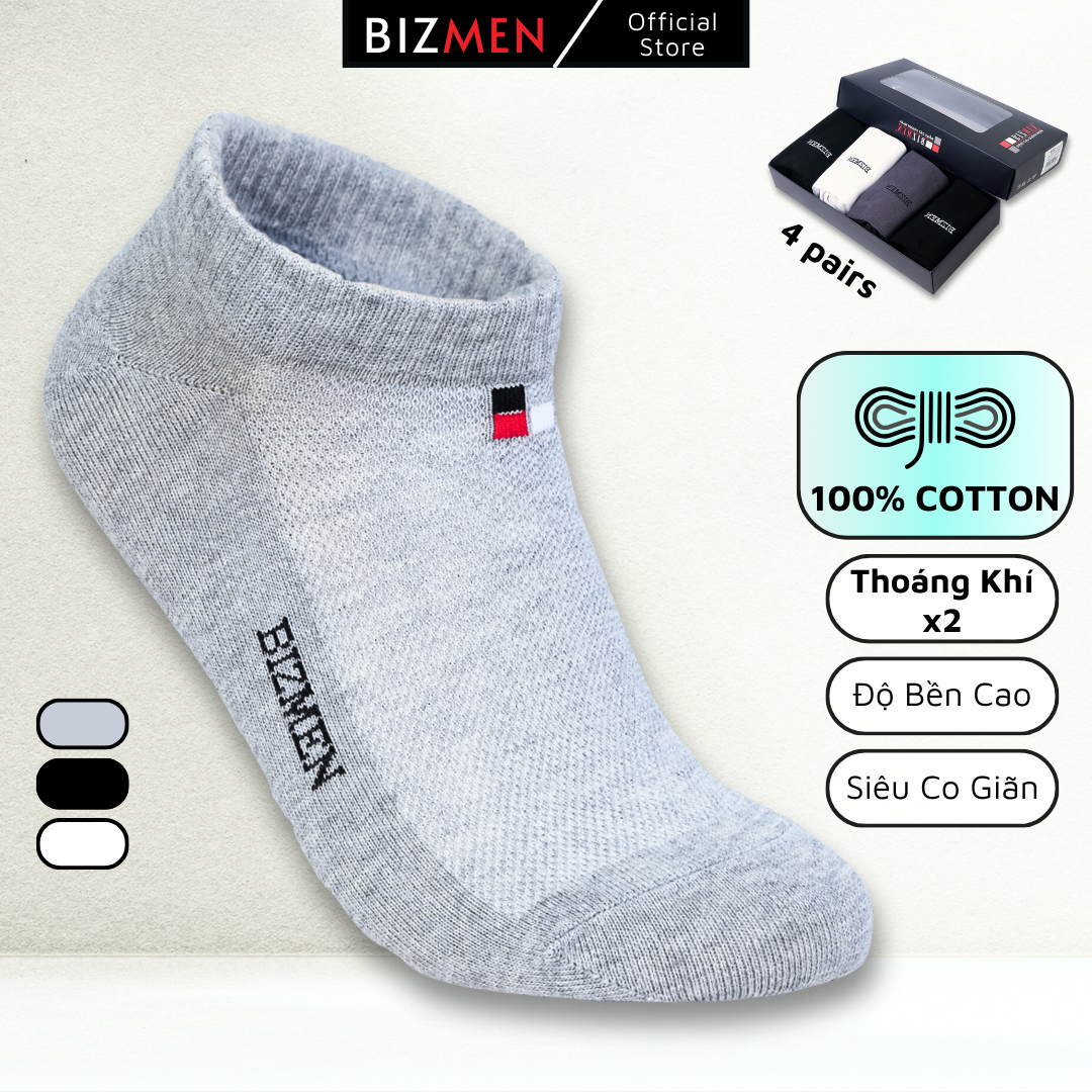Tất Nam Công Sở Cotton Cổ Cao Kháng Khuẩn Khử Mùi Bizmen - BSC.018