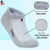 SET 4 Đôi Tất Cotton Cổ Ngắn Siêu Thoáng, Kháng Khuẩn Bizmen CSP.09
