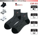Tất, Vớ Nam Thể Thao Cotton Cổ Trung Kháng Khuẩn Khử Mùi Bizmen - CSP.02