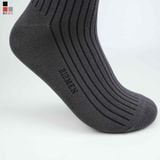 Hộp 3 Đôi Tất Nam Cổ Cao Công Sở Sợi Bamboo Kẻ Sọc, Kháng Khuẩn-Khử Mùi Bizmen - BM.05.23