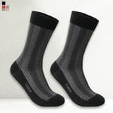 Hộp 3 Đôi Tất Nam Cổ Cao Công Sở Sợi Bamboo Kẻ Sọc, Kháng Khuẩn-Khử Mùi Bizmen - BM.05.23