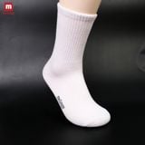 Tất Vớ Trắng Basic Cao Cổ Cotton Nam Nữ Melange Co Giãn 4 Chiều - MC.01.27