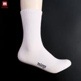 Tất Vớ Trắng Basic Cao Cổ Cotton Nam Nữ Melange Co Giãn 4 Chiều - MC.01.27