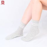 Tất Nữ Cotton Cao Cổ Melange 4 màu Pastel Cá Tính, Co Giãn Thoáng Khí MC.02.14