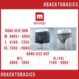 Combo 3 Quần Lót, Quần Sịp Boxer Nam Melange Chất Liệu Bamboo Kháng Khuẩn, Khử Mùi, Mềm Mại, Thoáng Mát - MB.22.08