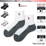 Tất, Vớ Nam Xù, Siêu Dày Thể Thao Cổ Trung Cotton, Kháng Khuẩn Khử Mùi Bizmen - CST.01