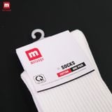 Tất Vớ Trắng Basic Cao Cổ Cotton Nam Nữ Melange Co Giãn 4 Chiều - MC.01.27
