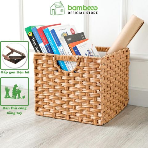 Giỏ đựng đồ đa năng mẫu mới 2022 BAMBOO HOME gấp gọn bền đẹp phong cách hiện đại xuất Châu Âu