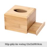 Hộp đựng giấy ăn bằng gỗ tre BAMBOO HOME để khăn ăn hình chữ nhật, hình vuông cho nhà hàng, khách sạn, nhà riêng