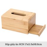 Hộp đựng giấy ăn bằng gỗ tre BAMBOO HOME để khăn ăn hình chữ nhật, hình vuông cho nhà hàng, khách sạn, nhà riêng