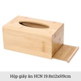 Hộp đựng giấy ăn bằng gỗ tre BAMBOO HOME để khăn ăn hình chữ nhật, hình vuông cho nhà hàng, khách sạn, nhà riêng