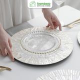 Tấm Lót Bàn Ăn Placemat khảm trai BAMBOO HOME Sang Trọng Bắt Mắt Phong Cách Bắc Âu Dùng Trong Nhà Hàng Khách Sạn Cao Cấp