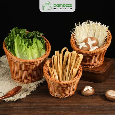 Giỏ đựng rau lẩu new 2024 Bambooo Eco đựng hoa quả thực phẩm cho nhà hàng khách sạn
