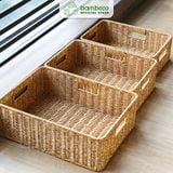 Giỏ Mây Nhựa Đan Tay BAMBOOO ECO Tiện Lợi Thẩm Mỹ Cho Không Gian Sống Gọn Gàng Hiện Đại