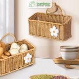Giỏ đựng hành tỏi khô đa năng BAMBOOO ECO Giỏ gắn hoa treo tường giả mây phong cách Hàn Quốc