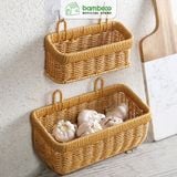 Giỏ Đựng Đồ Treo Tường Chữ Nhật BAMBOOO ECO Để Hành Tỏi Ớt Cà Chua Hoa Khô Bánh Kẹo