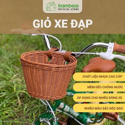 Giỏ Gắn Xe Đạp Đan Thủ Công BAMBOOO ECO Nhiều Màu Sắc, Deo Dai, Dễ Sử Dụng