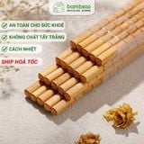 Bộ đũa gỗ tre tự nhiên 10 đôi BAMBOOO ECO an toàn vệ sinh, sử dụng cho gia đình, nhà hàng, khách sạn, đồ dùng nhà bếp