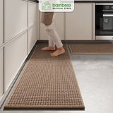Thảm bếp 2024 sợi dệt thấm nước nhanh BAMBOOO ECO thảm trải sàn nhà bếp chống trơn trượt bằng cao su