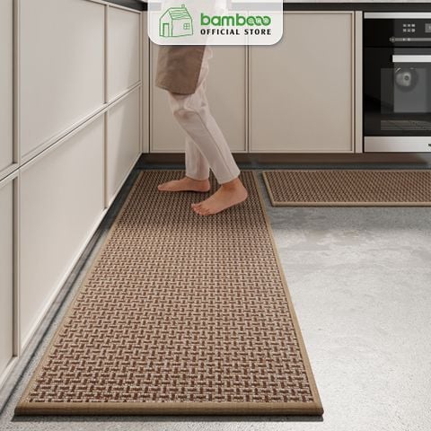 Thảm bếp 2024 sợi dệt thấm nước nhanh BAMBOOO ECO thảm trải sàn nhà bếp chống trơn trượt bằng cao su