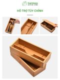 Hộp Đựng Đũa Kiểu Nhật Bản BAMBOO HOME Có Nắp Đậy Dùng Trong Nhà Hàng Khách Sạn Gia Đình Chia Ngăn Bằng Gỗ Tre Cao Cấp