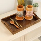 Khay trà gỗ BAMBOO HOME đựng đồ, thức ăn, trang trí, cách nhiệt phong cách Nhật Bản dùng cho nhà hàng khách sạn