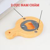 Dụng cụ mở nắp chai BAMBOO HOME Khui bia bằng gỗ họa tiết dễ thương có nam châm hút tiện lợi dùng cho nhà hàng khách sạn