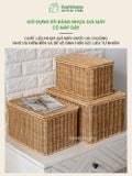 Giỏ Nhựa Giả Mây Có Nắp BAMBOOO ECO Giúp Bảo Quản Đồ Dùng Gọn Gàng Chống Bụi Hiệu Quả