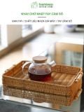 Khay nhựa giả mây BAMBOOO ECO khay đựng hoa quả bánh kẹo decor chụp ảnh cổ điển