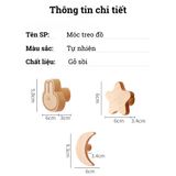 Móc gỗ sồi treo tường BAMBOO HOME núm gắn tường các loại đồ gia dụng tiện ích decor trang trí nhà cửa phong cách Nhật