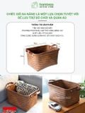Giỏ đựng quần áo bẩn đan thủ công cao cấp BAMBOOO ECO đựng sách, đồ chơi, đồ cá nhân