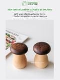 Hộp tăm hình cây nấm BAMBOOO ECO chất liệu gỗ sồi, gỗ óc chó