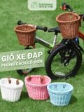 Giỏ Gắn Xe Đạp Đan Thủ Công BAMBOOO ECO Nhiều Màu Sắc, Deo Dai, Dễ Sử Dụng