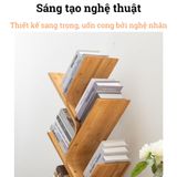 Kệ sách hình cây BAMBOO HOME, giá đựng sách bằng tre nhiều kích thước, tiết kiệm không gian, sử dụng cho phòng làm việc