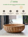Rổ Nhựa Giả Mây BAMBOOO ECO Giúp Sắp Xếp Thực Phẩm Tươi Sống Giữ Cho Không Gian Bếp Gọn Gàng