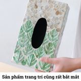 Hộp đựng giấy ăn khảm cao cấp BAMBOO HOME hình chữ nhật để ở phòng khách, phòng làm việc trong nhà hàng khách sạn