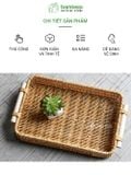 Khay nhựa giả mây BAMBOOO ECO khay đựng hoa quả bánh kẹo decor chụp ảnh cổ điển